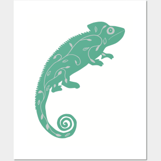 Green Chameleon Posters and Art